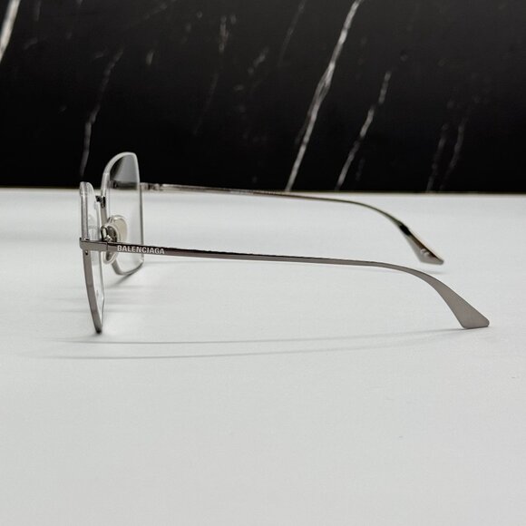 NEW BALENCIAGA BB0142O 001 BUTTERFLY SILVER WOMEN EYEGLASSES BALENCIAGA - Picture 7 of 11